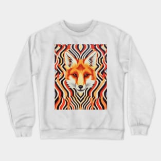 Spectrum Fox: Radiant Op Art Red Fox Crewneck Sweatshirt